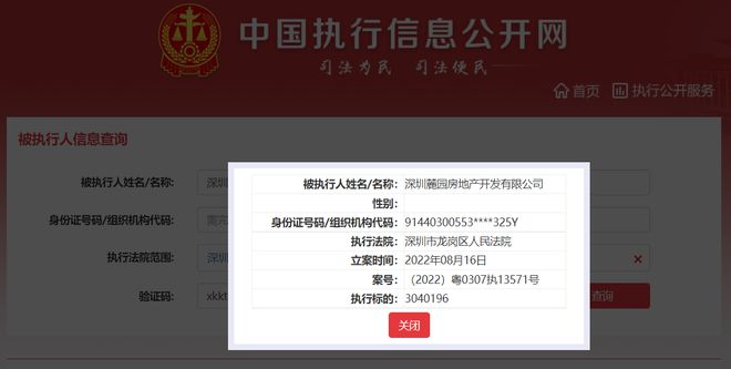 頤安集團(tuán)旗下麓園地產(chǎn)被列為被執(zhí)行人，執(zhí)行標(biāo)的304萬(wàn)元，涉及投資興辦實(shí)業(yè)